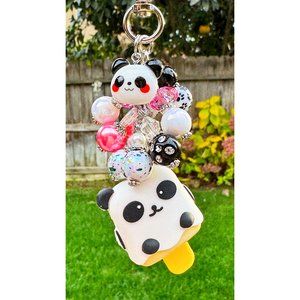 Kawaii Panda Popsicle Keychain Bag Purse Charm